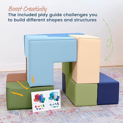 ECR4Kids SoftZone Brainy Building Blocks, Foam Puzzle 7-Piece