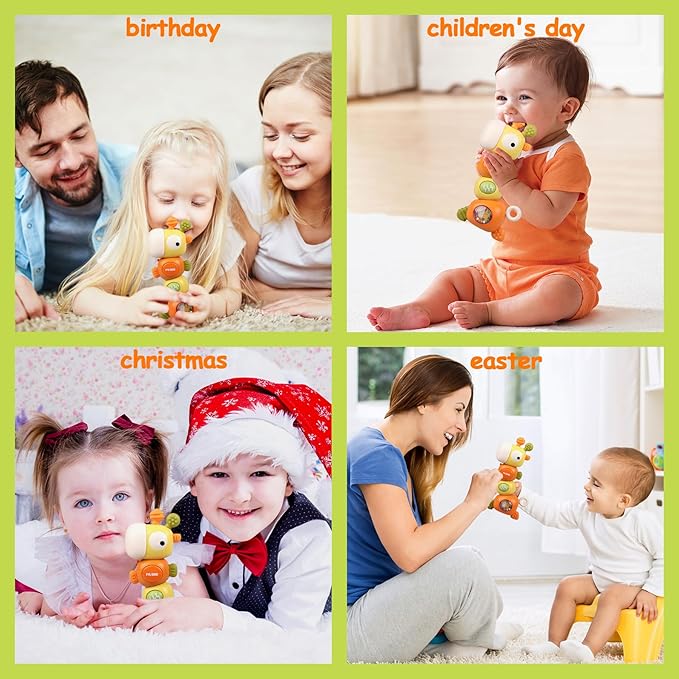 Montessori Baby Teething Sensory Toys, Newborn Rattle Toys 0 3 6 9 12 18 Months 6 to 12 Months 1 2 3 Years