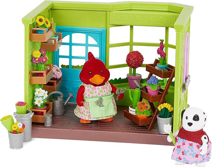 Li'l Woodzeez – Li'l Petals Flower Shop 29Pcs Dollhouse 2 Posable 1 Storybook 3+