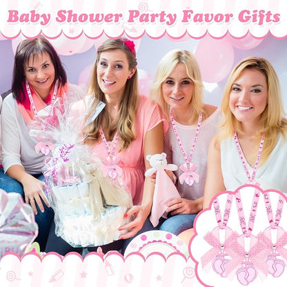 TrelaCo 60 Pcs Baby Feet Shower Pacifiers Necklace Acrylic Baby