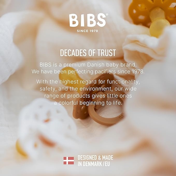 BIBS Pacifiers - Boheme Collection | BPA-Free Baby Pacifier 2 Woodchuck/Blush 6-18 Months