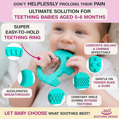 Teething Toys for Babies Age 0 to 12 Months - Baby Elefun 5X Pain Relief Smart Teether