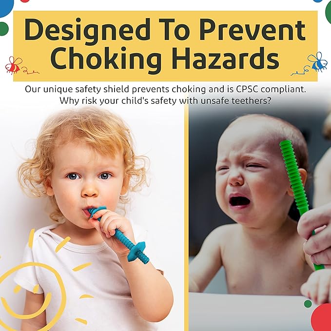 Hollow Teething Tubes - Baby Teething Toys for Babies 6+ Months, Teething Toys for Babies 6-12 Months
