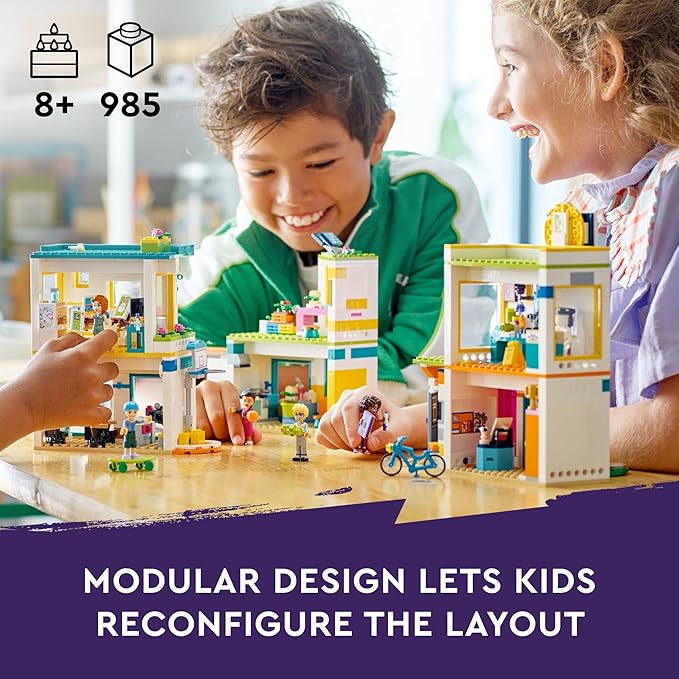 LEGO Friends Heartlake International School Playset, Building Toy for Girls Boys with 5 2023 Character Mini-Dolls & Accessories, Pretend Play School Classroom Building Kit, Birthday Gift Idea, 41731