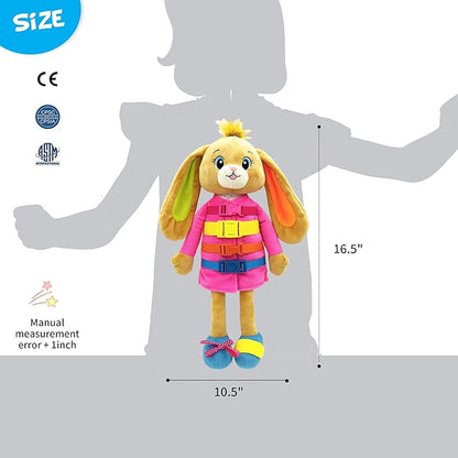June Garden 16" Dressy Friends Bunnie - Educational Stuffed Plush Doll for Kids and Toddlers 2 Years and Up