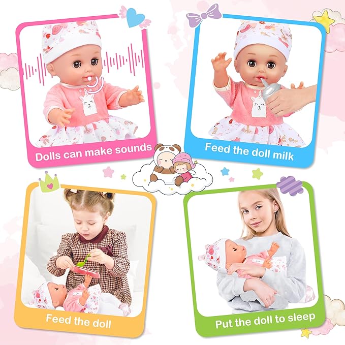 Baby Doll Care Set, Baby Doll Feeding Playset 20Pcs 3 4 5 6+