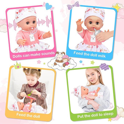 Baby Doll Care Set, Baby Doll Feeding Playset 20Pcs 3 4 5 6+