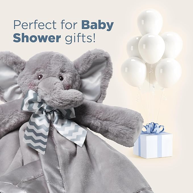 Bearington Baby Lil' Spout Snuggler, 15 Inch Gray Elephant Plush