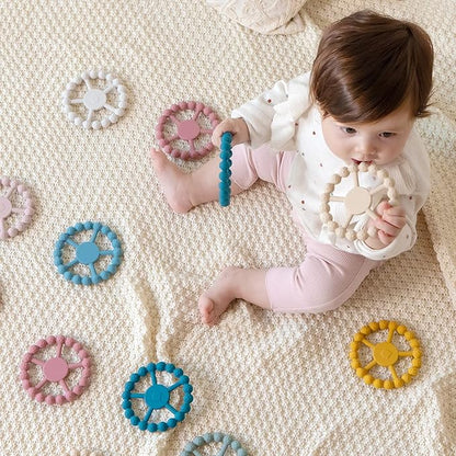 SAMiGO Silicone Teethers for Babies 0-6 6-12 Months Baby Teething 2 Pack