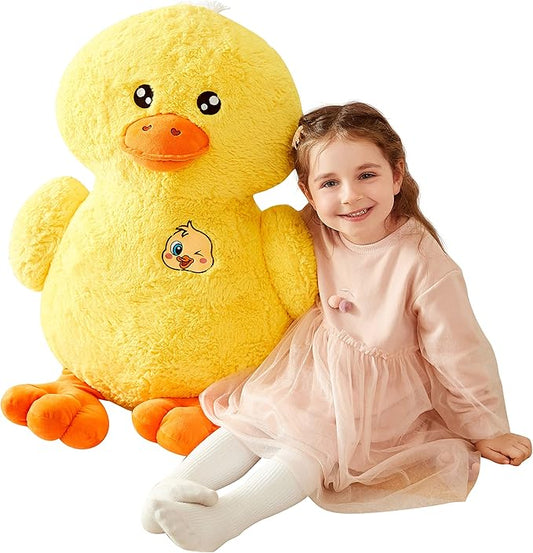 IKASA Large Duck Stuffed Animals Giant Soft Plush Toy,19" Cute Huge Jumbo Fluffy Plushy Big Size Duck Fat Plushie 19 inches)