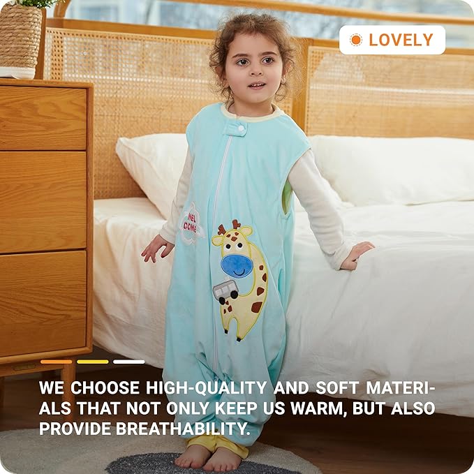 Infant Toddler Sleeping Bag, Baby Sleeping Sack Sleeveless 4 Season 5-6T, Giraffe