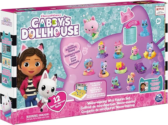Gabby’s Dollhouse, Meow-mazing Mini Figures 12-Pack (Amazon Exclusive) Rainbow -Themed 3 and