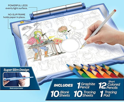 Crayola Light Up Tracing Pad - Blue, Tracing Light Box for Kids, Drawing Pad, Toys for Kids, Gift for Boys & Girls, Ages 6, 7, 8