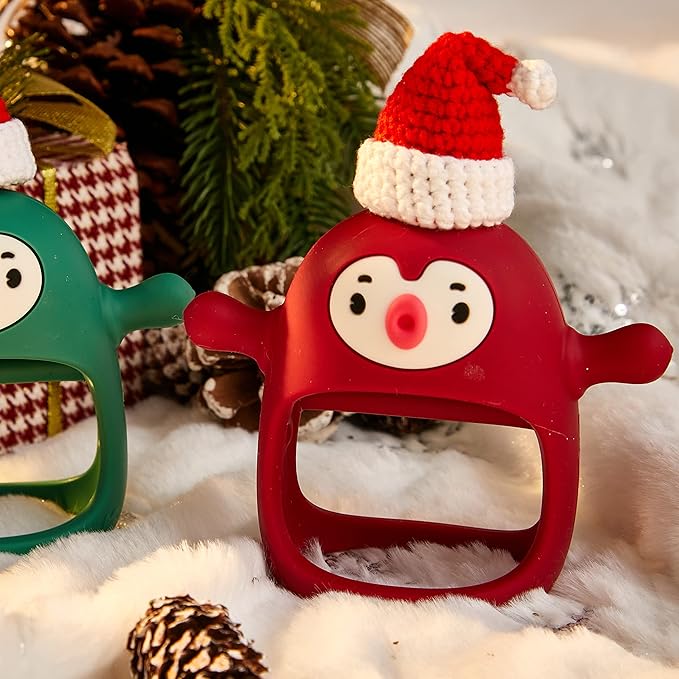 Smily Mia Smily Mia Penguin Teethers, Silicone TeethingToys for Babies 0-6Months 3-6Months, Hand