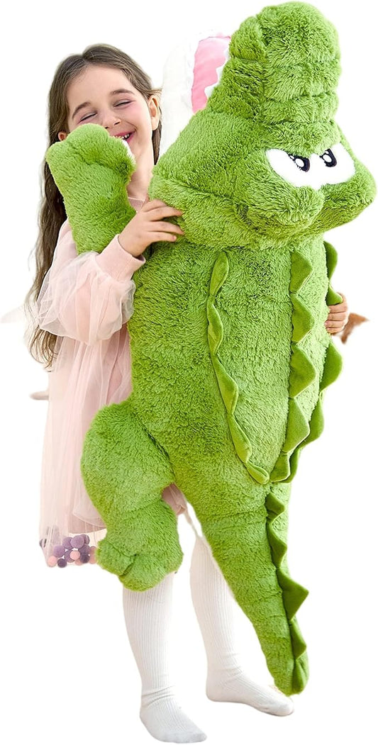 IKASA Giant Crocodile Stuffed Animal Plush Toys,Soft Toy 30" Alligator Large Cute Huge Jumbo Big Size Kawaii Fluffy Fat Plushie