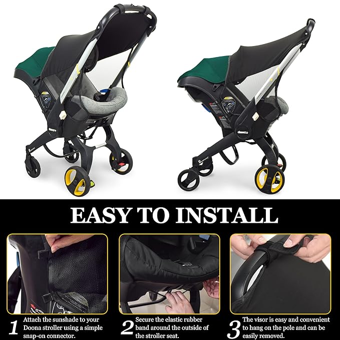 Custom Designed Sunshade Extension Compatible with Doona car seat Stroller, Marsheepy Stroller Sun Shade Baby Car seat UV Protection Sun Cover for Baby Pushchairs Strollers