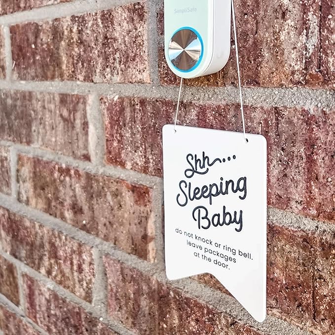2pcs Acrylic Baby Sleeping Hanging Sign Plaque, Do Not Knock Or Ring The Bell