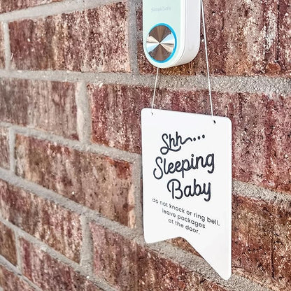 2pcs Acrylic Baby Sleeping Hanging Sign Plaque, Do Not Knock Or Ring The Bell