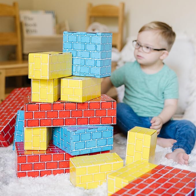 Melissa & Doug Jumbo Extra-Thick Cardboard Building Blocks - 40 3 Sizes,