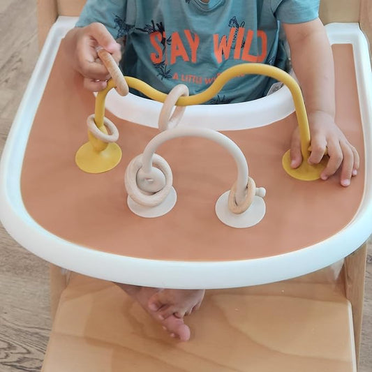 High Chair Toys with Suction Cups | Silicone & Wooden High Chair Suction Cup Toys for Babies 6-12 Months