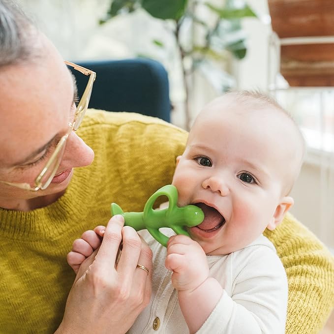 Dr. Brown's Flexees Pink Bunny Silicone Teether and Peapod Teether