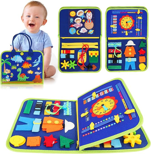 HOMELYLIFE Busy Board for Toddlers, Busy Book Montessori Toys for 3-6 Year Old Preschool Educational Learning Fine Motor Skills
