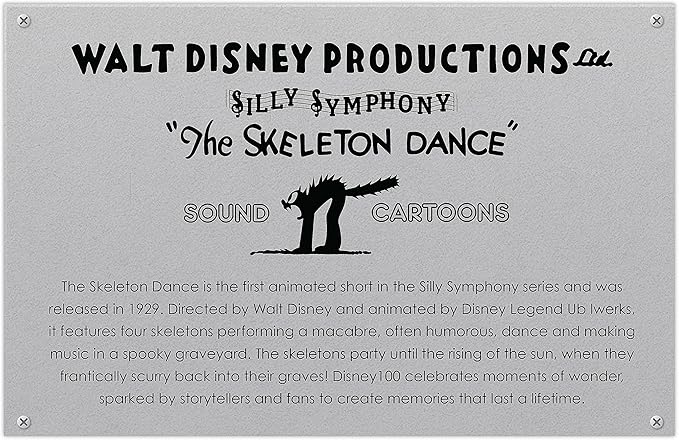 Disney100 Years of Wonder Walt Disney Presents Silly Symphonies Skeleton Dance Collectible Plush Stuffed Doll, Kids Toys for Ages 5 Up, Amazon Exclusive by Just Play