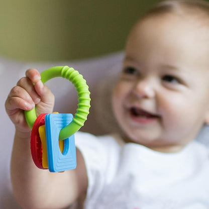 Dr. Brown's Learning Loop, Baby Teether Ring with Multiple Shapes & Textures 100% Silicone, 3m+ (Pack 2)