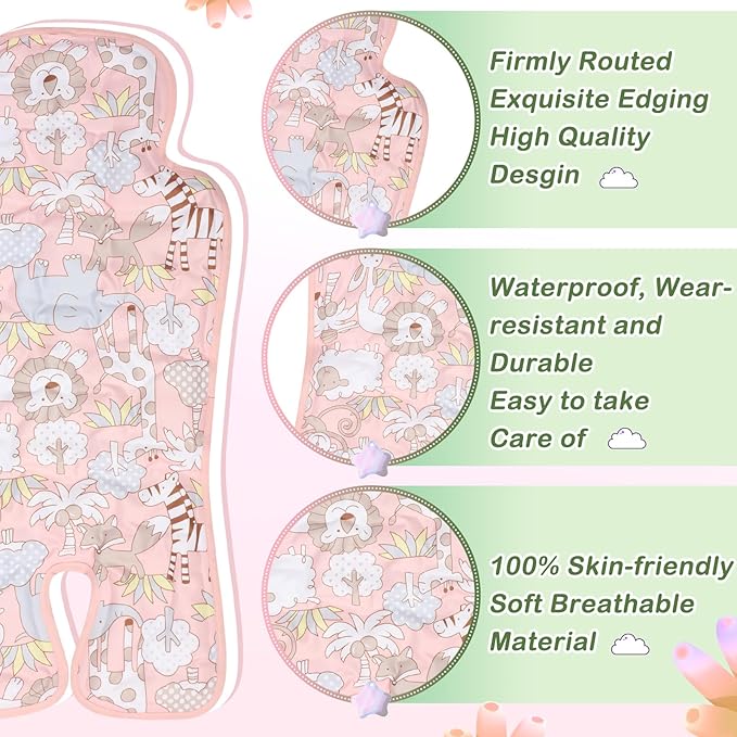 Pinkunn Gel Car Seat Baby Cooling Pad for Summer Breathable Stroller Cooler Pad Multifunctional Carseat Cooling Mat for Baby Child Dining Chair Safety Seat Stroller(Pink,Animal)