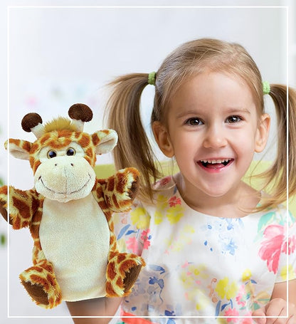 DolliBu Giraffe Plush Hand Puppet For Kids - Soft Plush