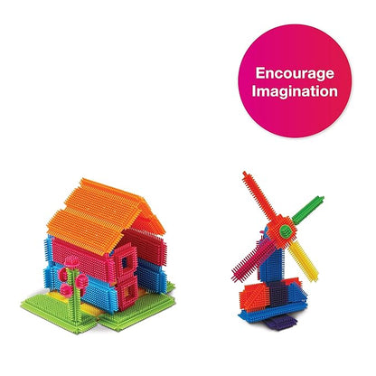 Edushape Magic Brix Interlocking Baby Building Blocks - 72 Pcs Toddler Blocks Interlocking Bricks in Reusable Storage 3-5 with