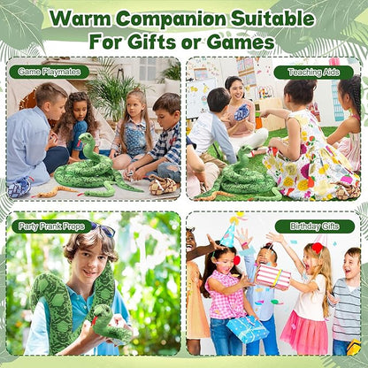 Hiboom 7 in 1 Snake Plush Toys 118 Inch Giant