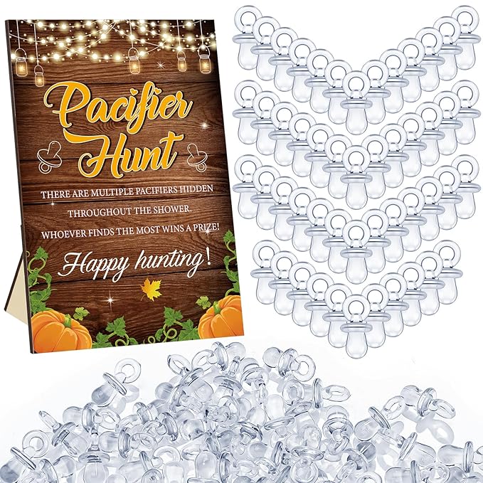 Thyle 51 Pcs Pacifier Hunt Baby Shower Games Include Baby 50 Acrylic