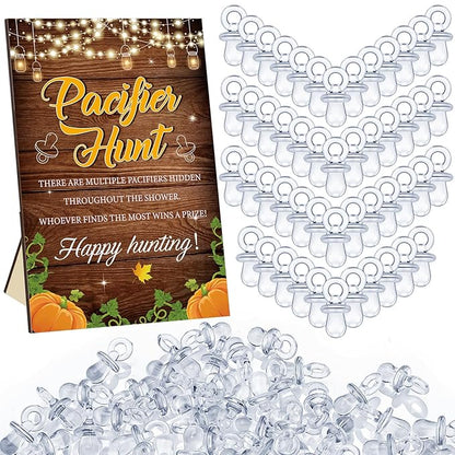 Thyle 51 Pcs Pacifier Hunt Baby Shower Games Include Baby 50 Acrylic