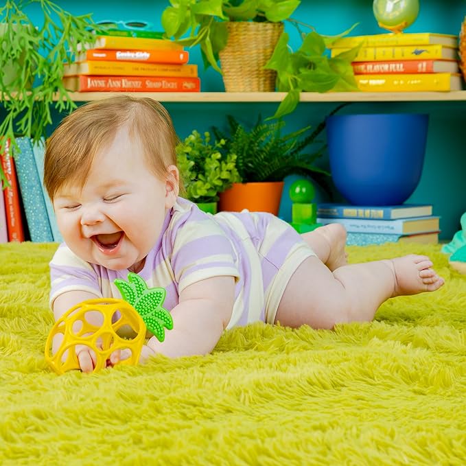 Bright Starts Oball Easy Grasp Pineapple Teether Toy, Hold My Own Collection