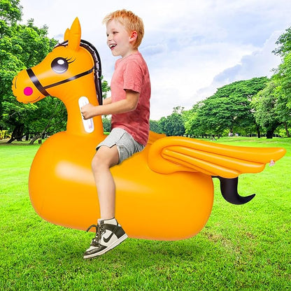 ZHUYNXIR Kid Bouncy Horse Toy,Kid Jumping Animal Toy 220 Pounds.