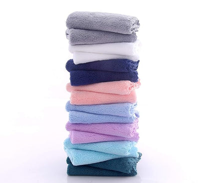 16 Pack Baby Washcloths - Luxury Multicolor Coral Fleece 10x10 Inch