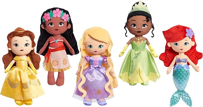 Disney Princess So Sweet Tiana 12.5-inch Plush Doll, Green Ball Gown, Black Hair, Soft Plush, Kids Toys for Ages 3 Up by Just Play