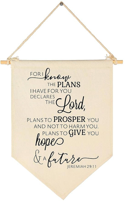For I Know The Plans- Bible Verse Sign-Scripture Decor-flag Decor