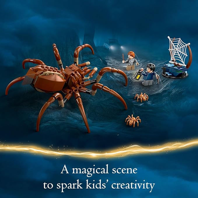 LEGO Harry Potter Aragog in The Forbidden Forest, Spider Toy Playset for Kids 2 Minifigures, 7 Year 76434