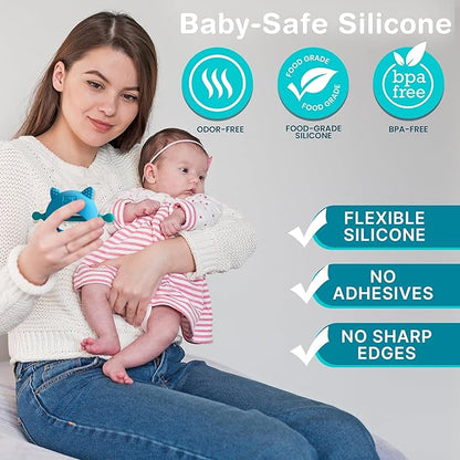 2 Pack, No Drop Silicone Teething Mitten 3-6 Months, 0-6 Months 3 Month