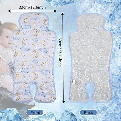 Gel Car Seat Cooler Pad Summer Universal Baby Stroller Ice Cushion Cooler Mat Cooling Seat Liner for Babies Multifunctional Baby Baby Cushion Chair (Moon)