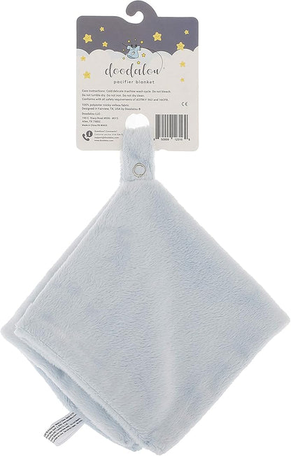 Ultra Soft Cotton Minky Velboa Baby Blanket with Snap Closure for Pacifier or Teether, Machine Washable 12 inch 12 inch