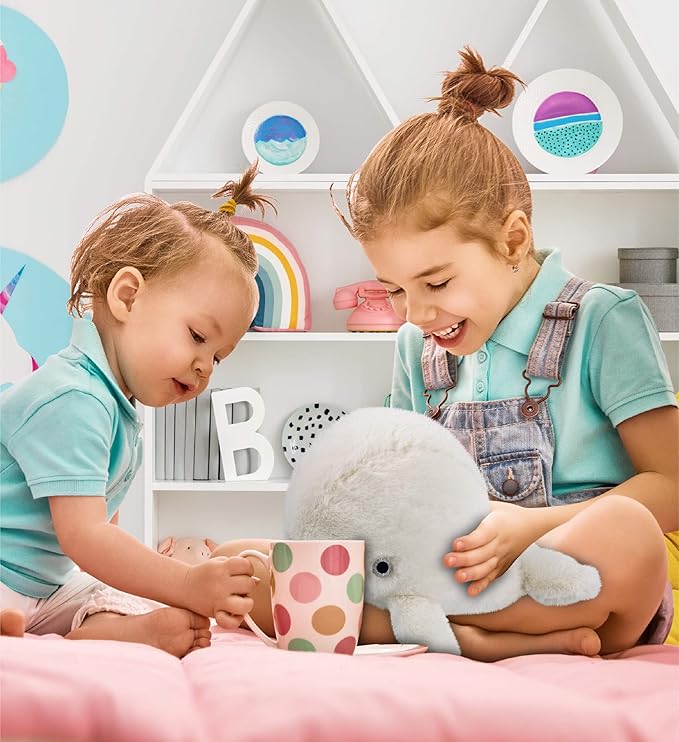 DolliBu Plush Whale Stuffed Animal - Soft Huggable White Whale, Adorable Playtime Whale Plush Toy 13 Inches