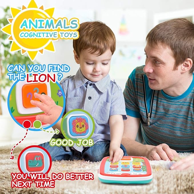 Infant Toys Baby Tablet Toys, Baby Toys 12-18 Months Musical Toys for Toddlers 1-3 1 2 3 Year
