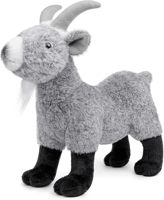 Goat Plush Toy，White Goat Stuffed Animal ，12'' Realistic Goat Plushie ，Goat Model Dolls Collection for Kids,Gray