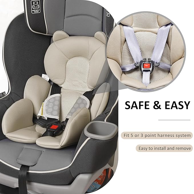 Baby Support Cushion - Breathable 3D Mesh Infant Insert for Strollers, Car Seats, High Chairs, and More - Perfect for Newborns (Cream)
