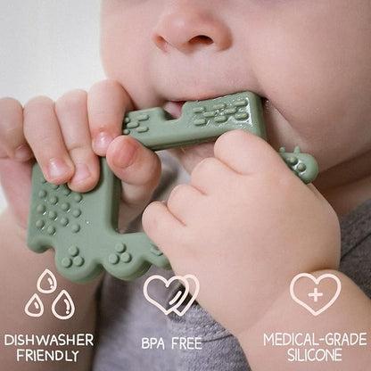 Moonkie Teething Toy, Safe & Easy to Hold BPA Free Silicone Baby Soothing Teethers 0-6 6-12