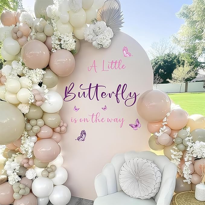 Butterfly Baby Shower Party Decal for Backdrop A Little Butterfly