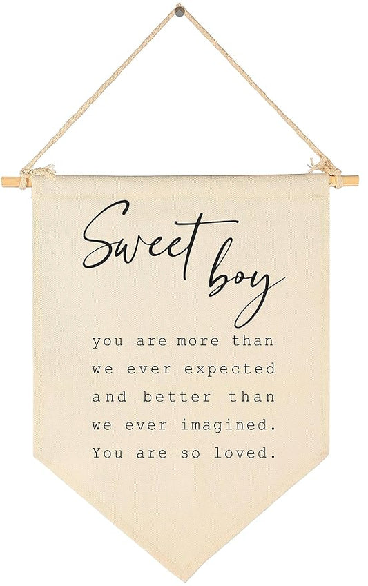 Sweet Boy-Baby Banner Gift Shower-Flag Decor Gifts for Boys Baby